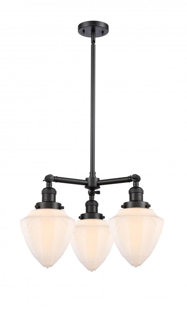 Bullet - 3 Light - 20 inch - Matte Black - Stem Hung - Chandelier