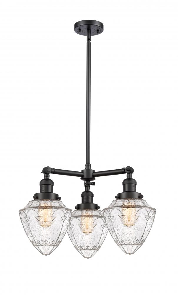 Bullet - 3 Light - 20 inch - Matte Black - Stem Hung - Chandelier