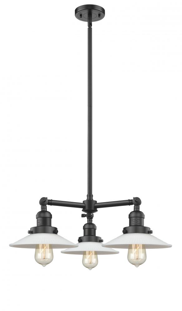 Halophane - 3 Light - 22 inch - Oil Rubbed Bronze - Stem Hung - Chandelier