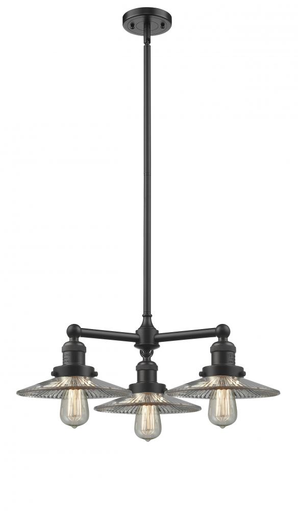 Halophane - 3 Light - 22 inch - Oil Rubbed Bronze - Stem Hung - Chandelier