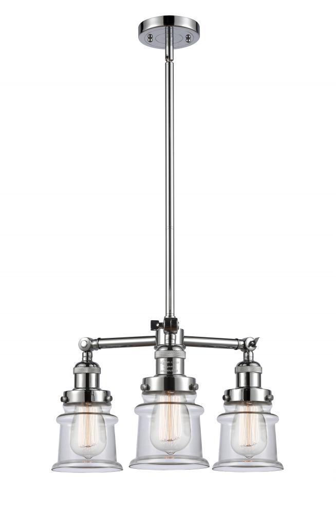 Canton - 3 Light - 18 inch - Polished Chrome - Stem Hung - Chandelier