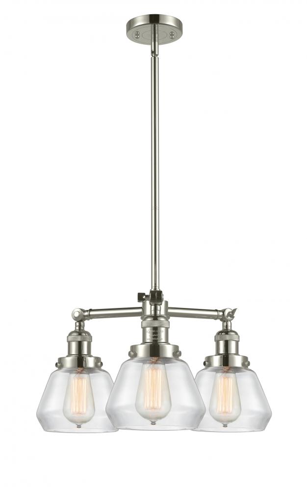 Fulton - 3 Light - 22 inch - Polished Nickel - Stem Hung - Chandelier