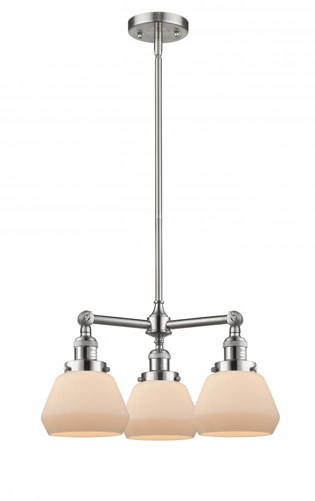 Fulton - 3 Light - 22 inch - Brushed Satin Nickel - Stem Hung - Chandelier