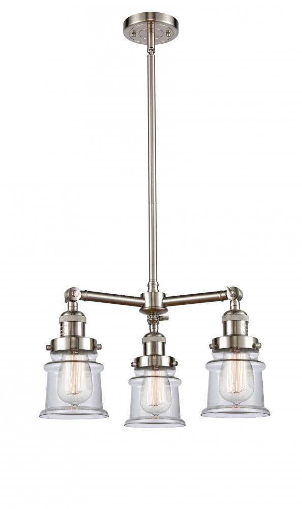 Canton - 3 Light - 18 inch - Brushed Satin Nickel - Stem Hung - Chandelier