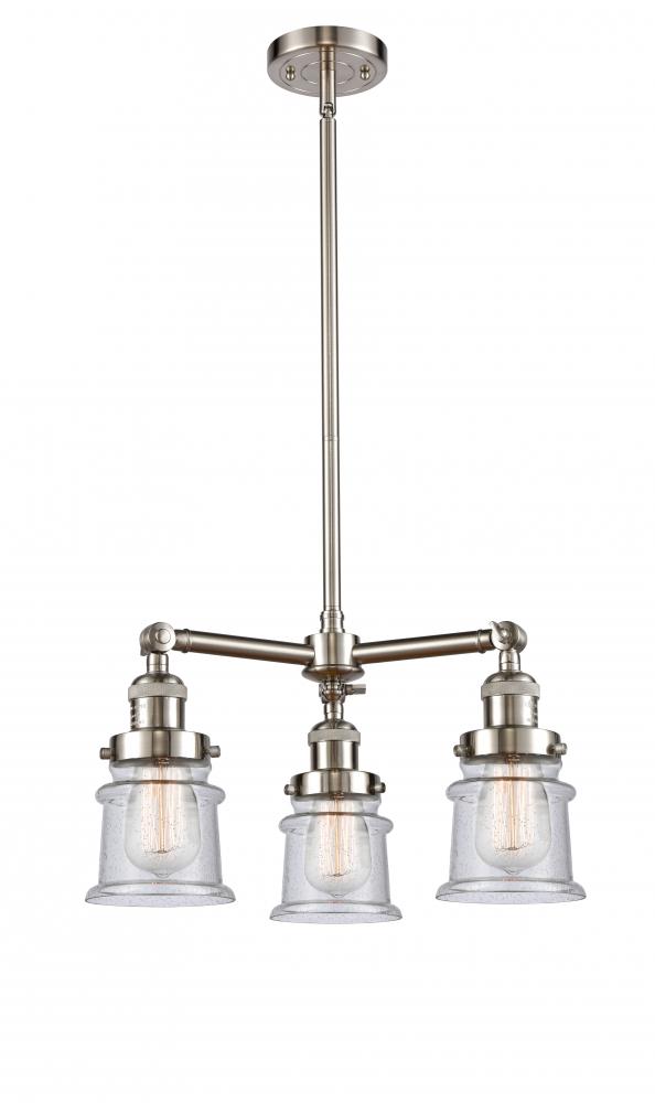 Canton - 3 Light - 18 inch - Brushed Satin Nickel - Stem Hung - Chandelier