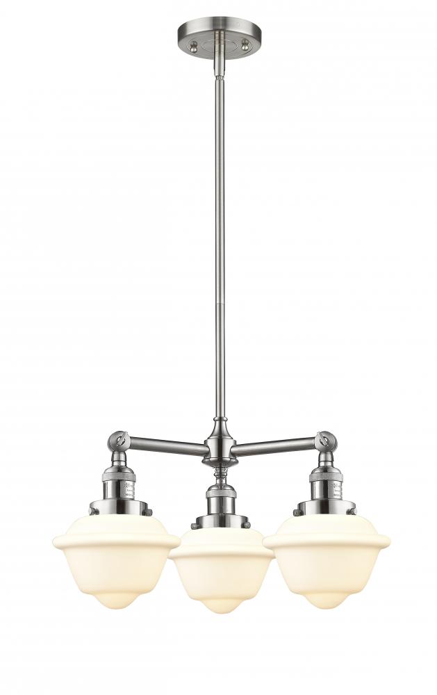 Oxford - 3 Light - 20 inch - Brushed Satin Nickel - Stem Hung - Chandelier