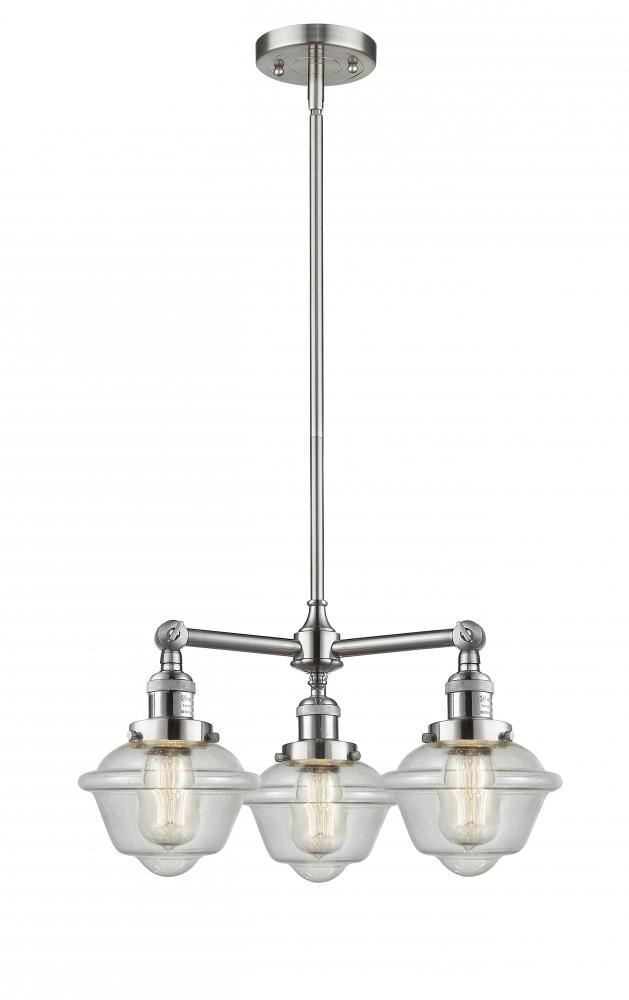 Oxford - 3 Light - 20 inch - Brushed Satin Nickel - Stem Hung - Chandelier