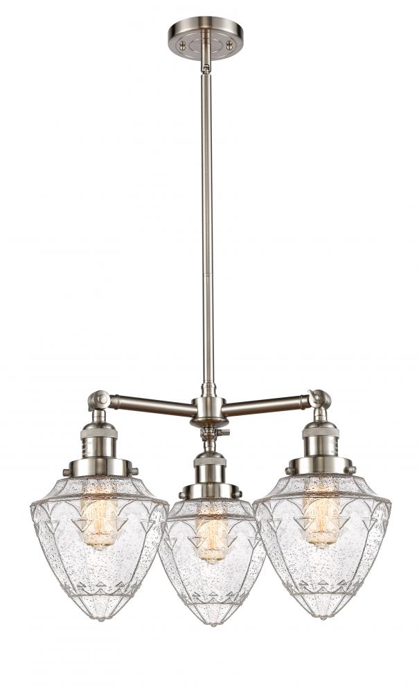 Bullet - 3 Light - 20 inch - Brushed Satin Nickel - Stem Hung - Chandelier