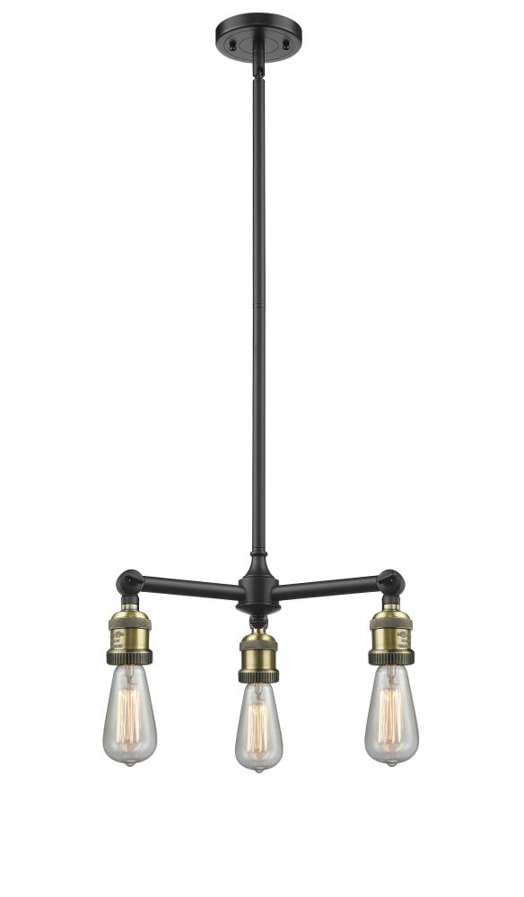 Bare Bulb 3 Light Chandelier