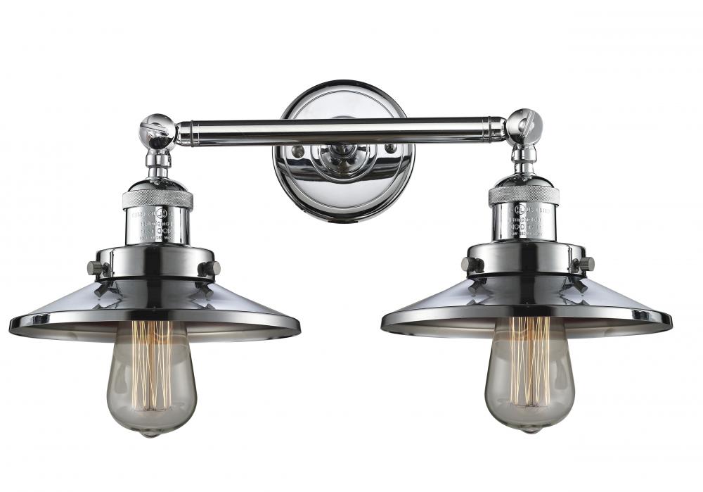 Railroad - 2 Light - 18 inch - Polished Chrome - Bath Vanity Light