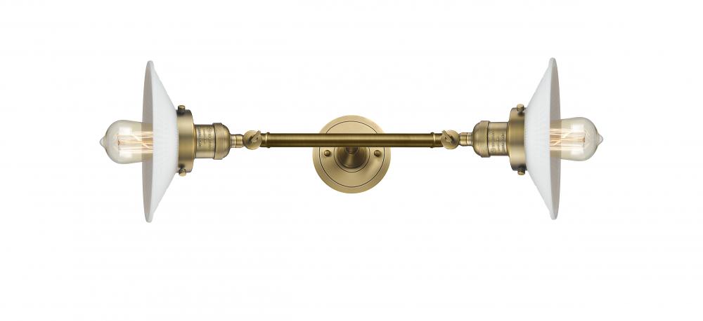 Halophane - 2 Light - 9 inch - Brushed Brass - Bath Vanity Light