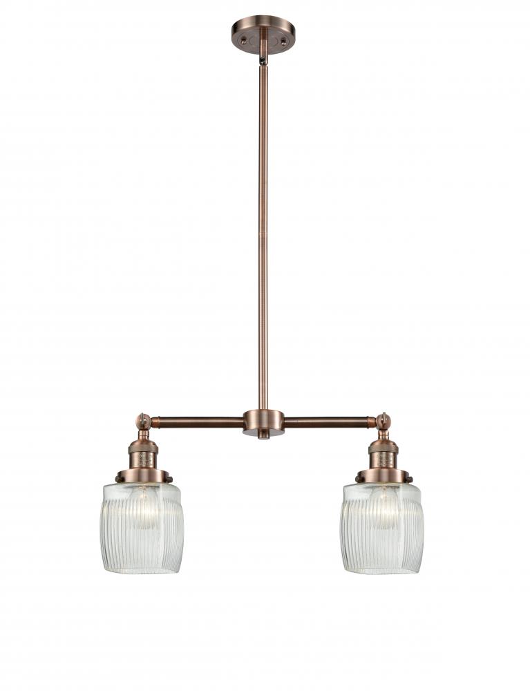 Colton - 2 Light - 22 inch - Antique Copper - Stem Hung - Island Light