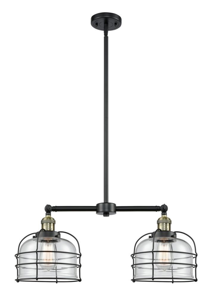 Bell Cage - 2 Light - 24 inch - Black Antique Brass - Stem Hung - Island Light