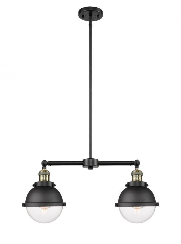 Hampden - 2 Light - 18 inch - Black Antique Brass - Stem Hung - Island Light