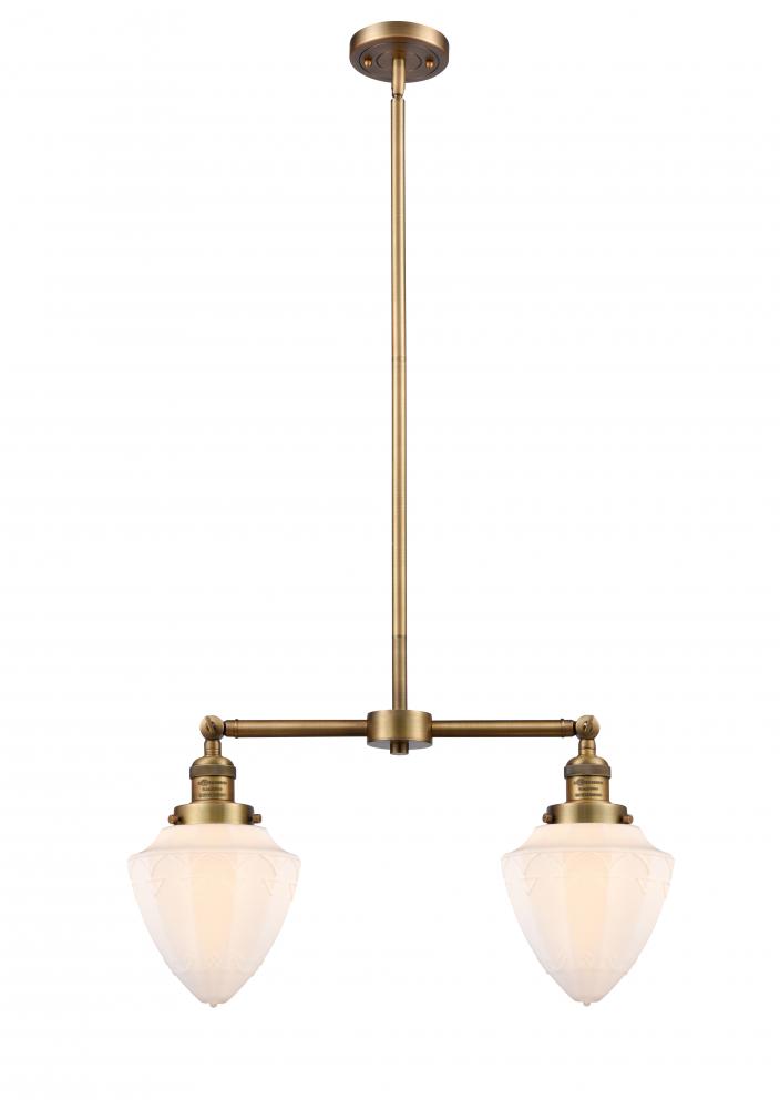 Bullet - 2 Light - 24 inch - Brushed Brass - Stem Hung - Island Light