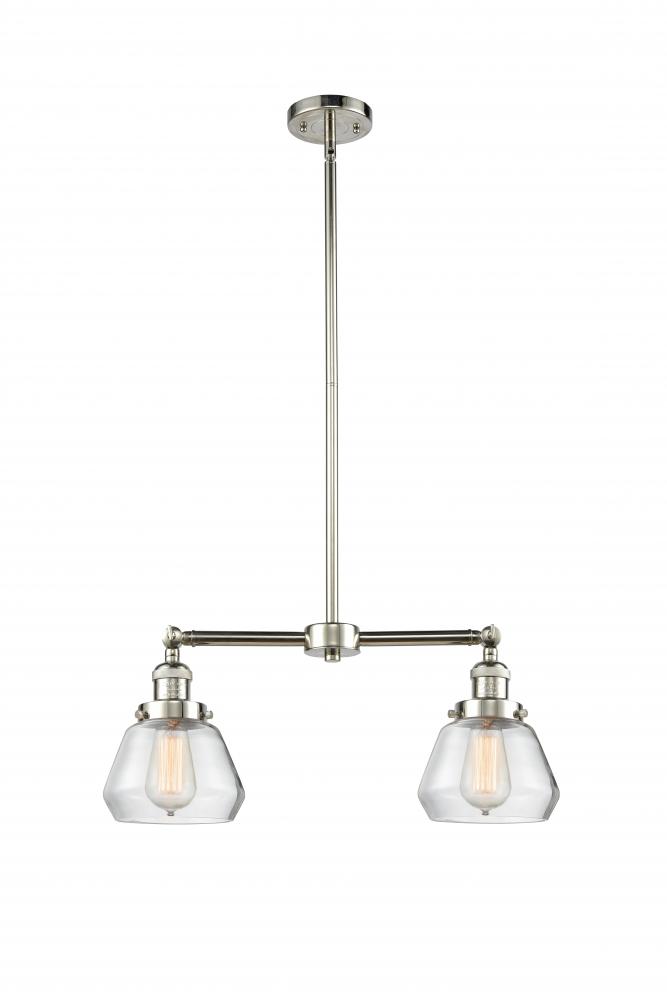 Fulton - 2 Light - 21 inch - Polished Nickel - Stem Hung - Island Light