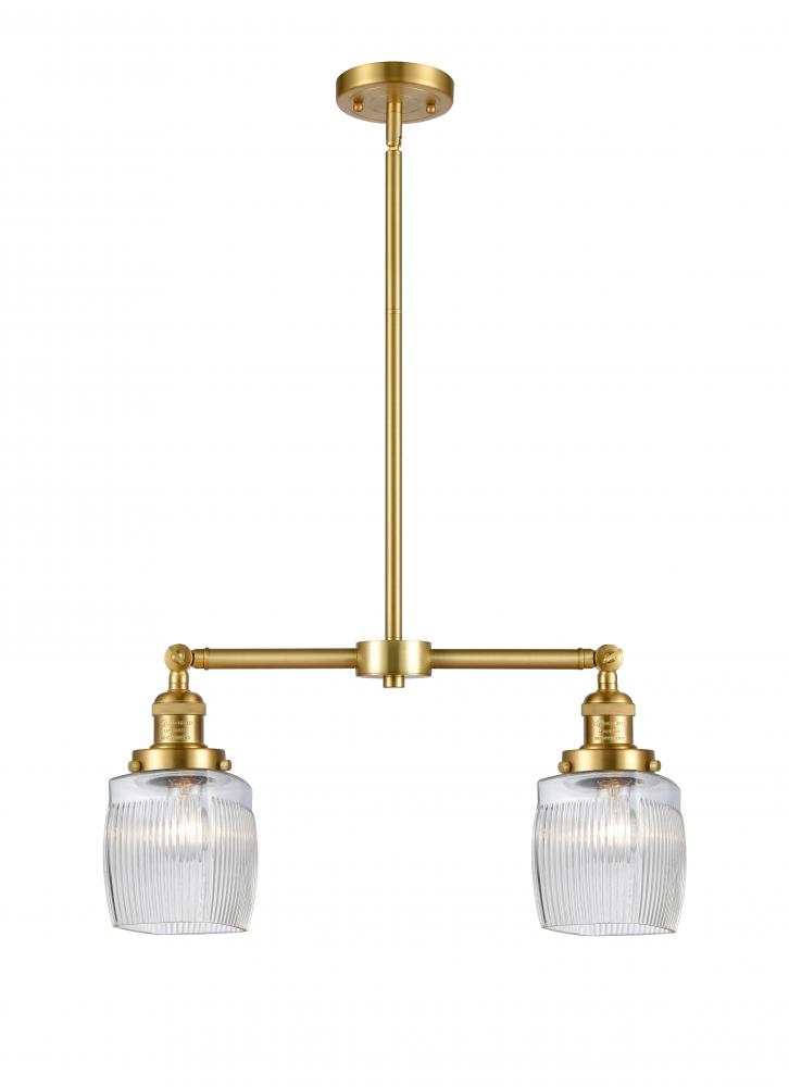 Colton - 2 Light - 22 inch - Satin Gold - Stem Hung - Island Light