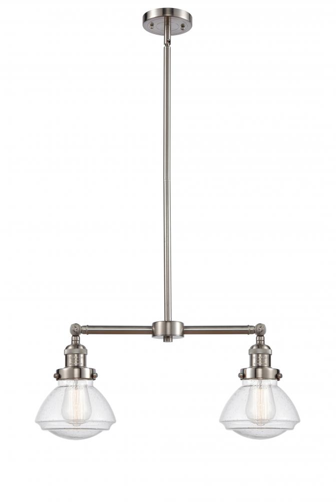 Olean - 2 Light - 22 inch - Brushed Satin Nickel - Stem Hung - Island Light