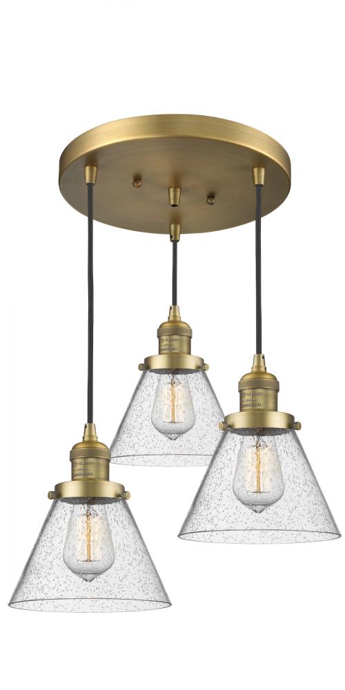 Large Cone 3 Light Multi-Pendant