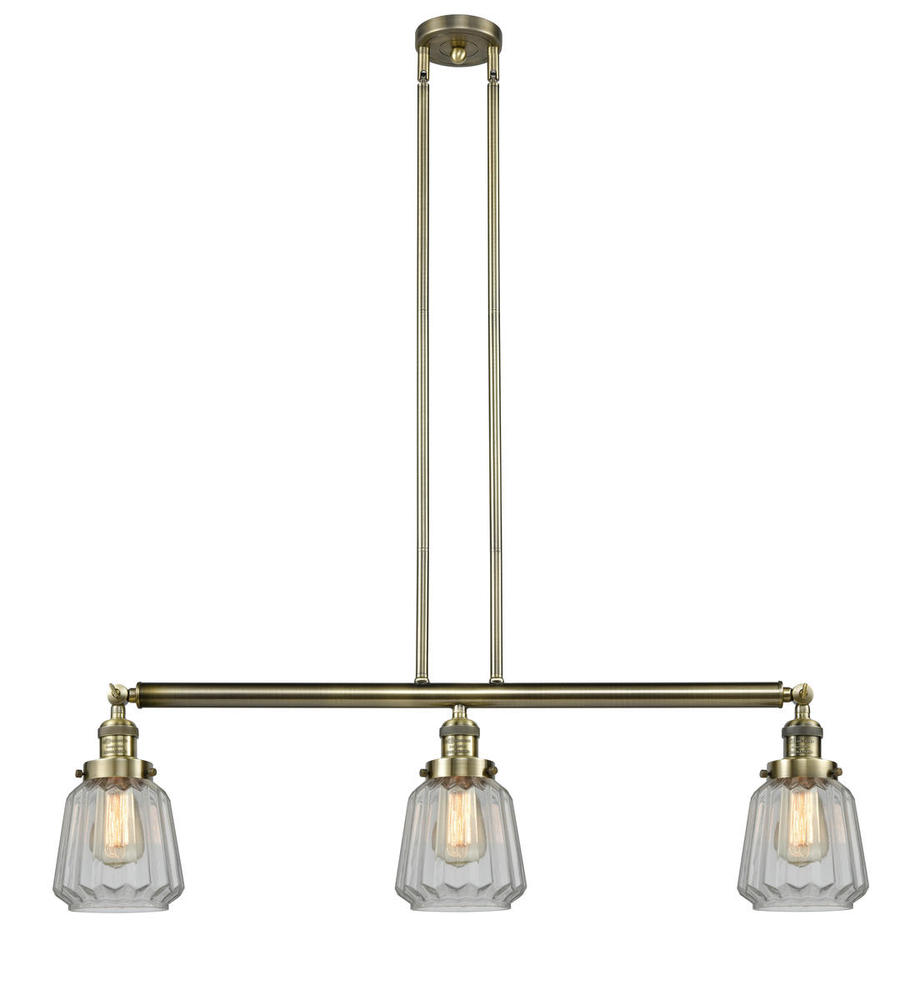 Chatham - 3 Light - 39 inch - Antique Brass - Stem Hung - Island Light