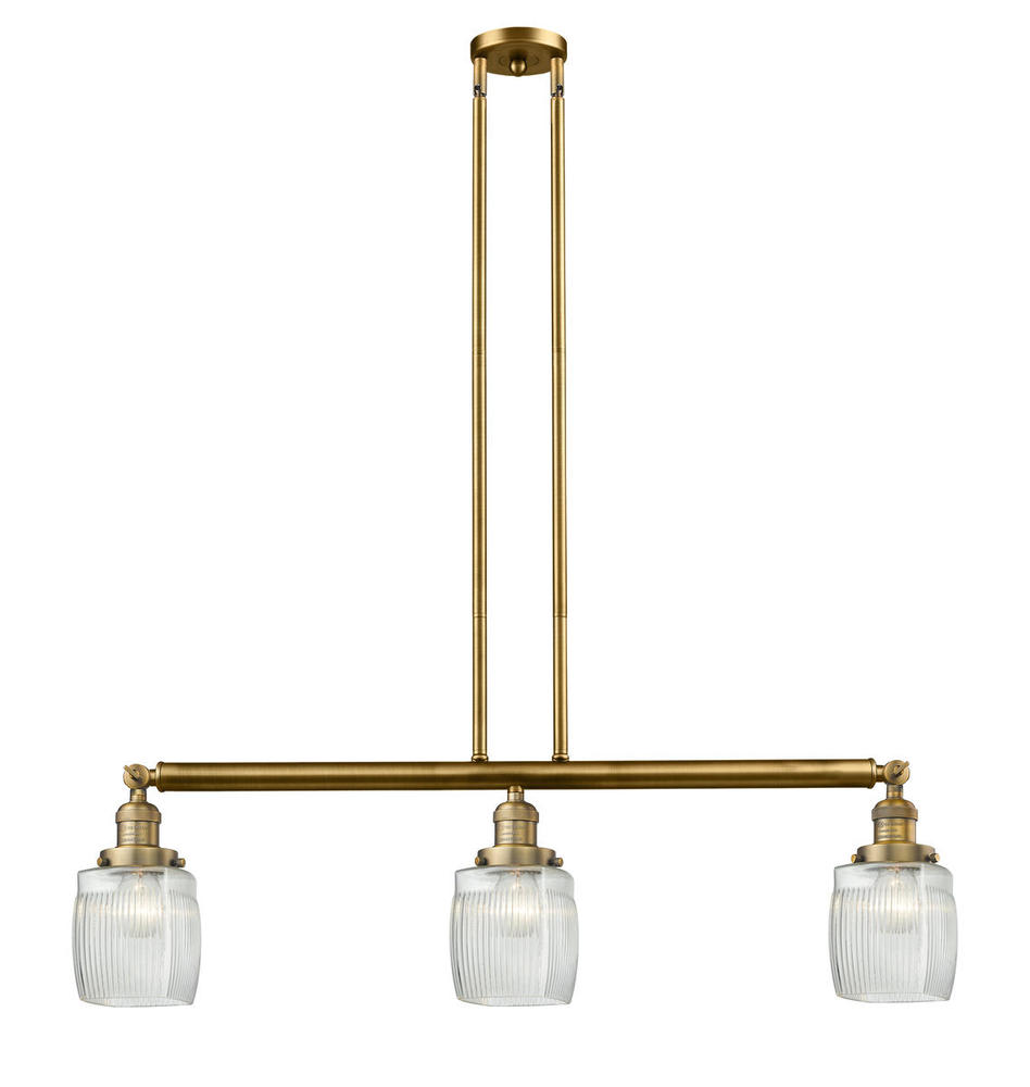 Colton - 3 Light - 38 inch - Brushed Brass - Stem Hung - Island Light