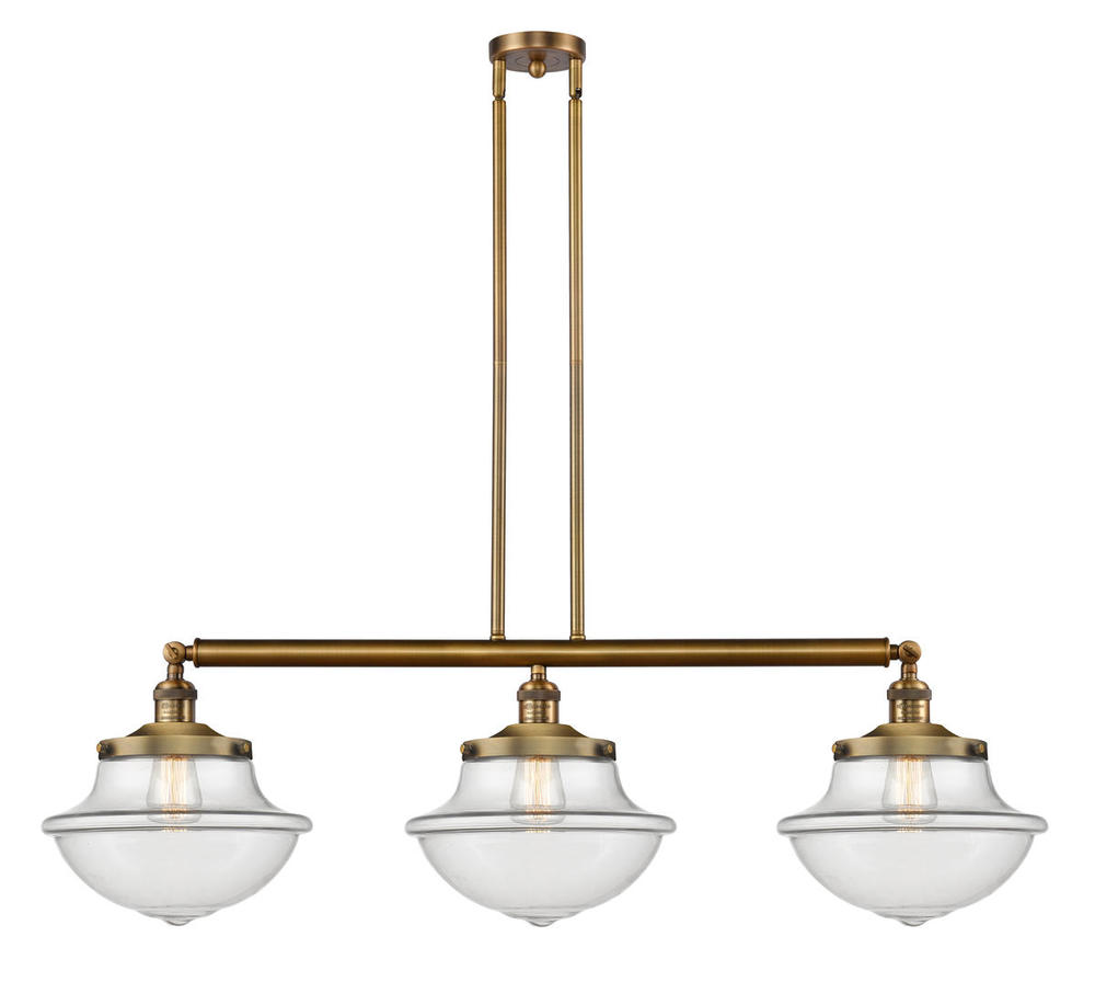 Oxford - 3 Light - 42 inch - Brushed Brass - Stem Hung - Island Light