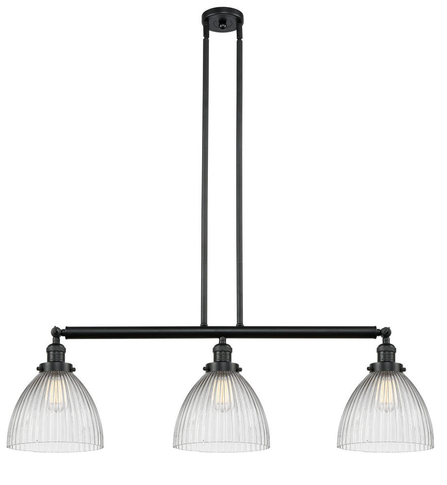 Seneca Falls - 3 Light - 39 inch - Matte Black - Stem Hung - Island Light