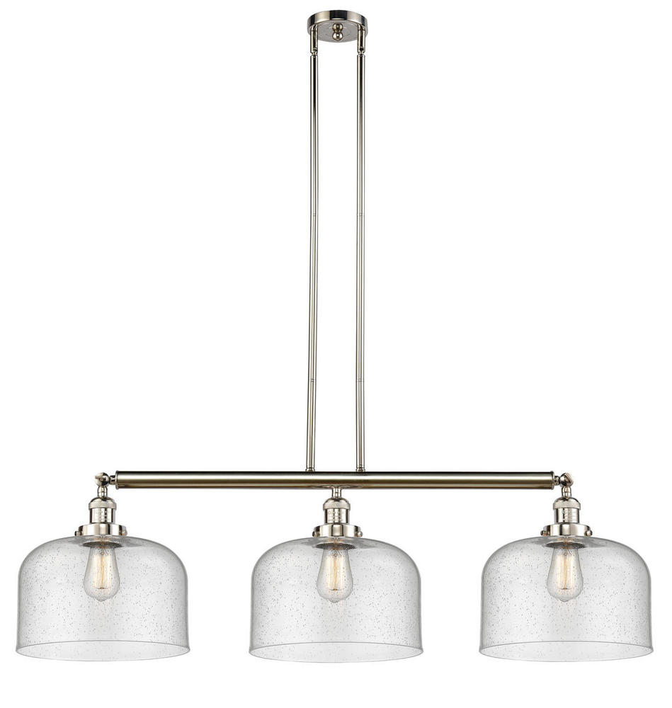 Bell - 3 Light - 42 inch - Polished Nickel - Stem Hung - Island Light