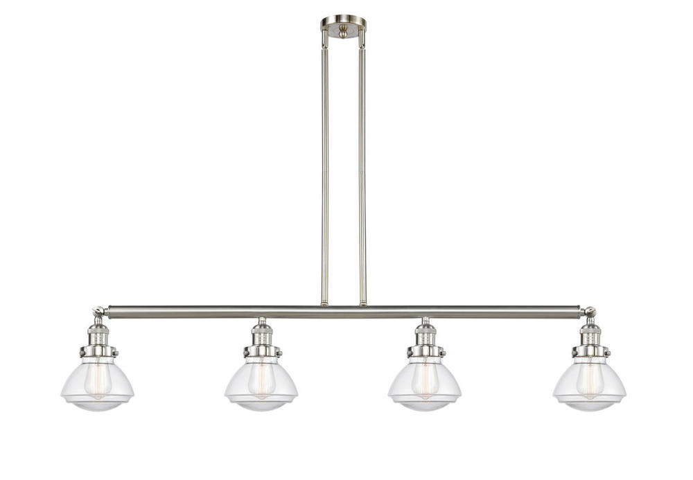 Olean - 4 Light - 51 inch - Brushed Satin Nickel - Stem Hung - Island Light