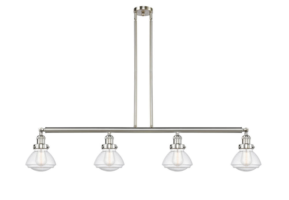 Olean - 4 Light - 51 inch - Brushed Satin Nickel - Stem Hung - Island Light