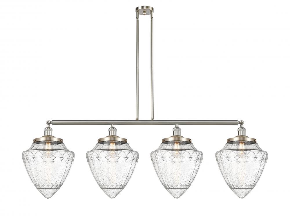 Bullet - 4 Light - 50 inch - Brushed Satin Nickel - Stem Hung - Island Light