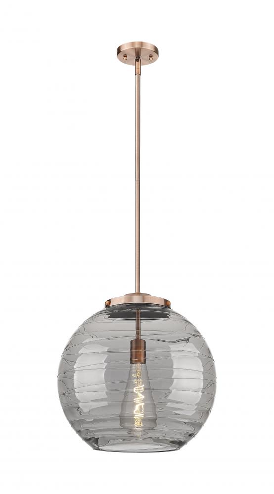 Athens Deco Swirl - 1 Light - 16 inch - Antique Copper - Cord hung - Pendant