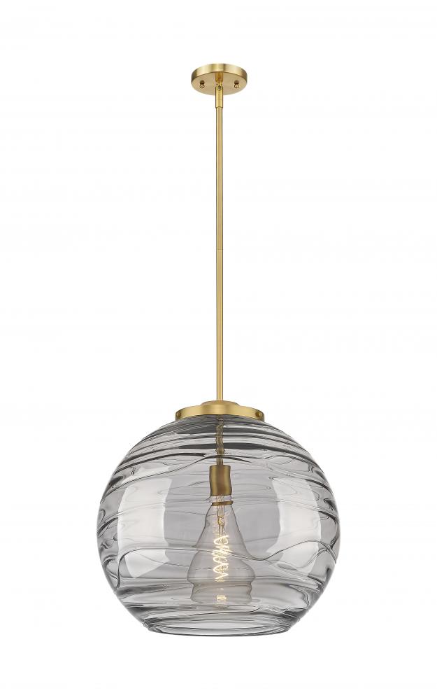 Athens Deco Swirl - 1 Light - 18 inch - Brushed Brass - Cord hung - Pendant