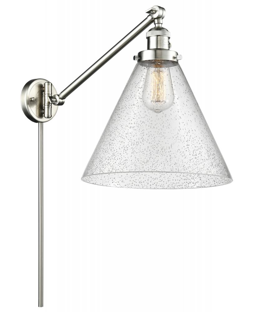 Cone - 1 Light - 12 inch - Brushed Satin Nickel - Swing Arm