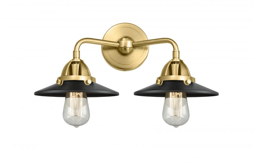 Railroad - 2 Light - 16 inch - Satin Gold - Bath Vanity Light