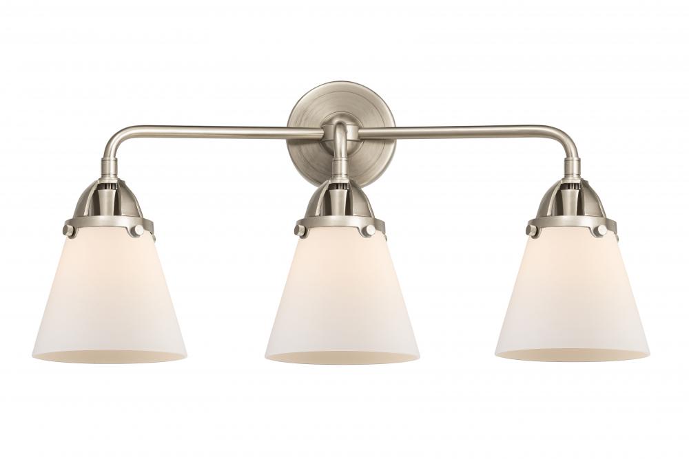 Cone - 3 Light - 24 inch - Brushed Satin Nickel - Bath Vanity Light