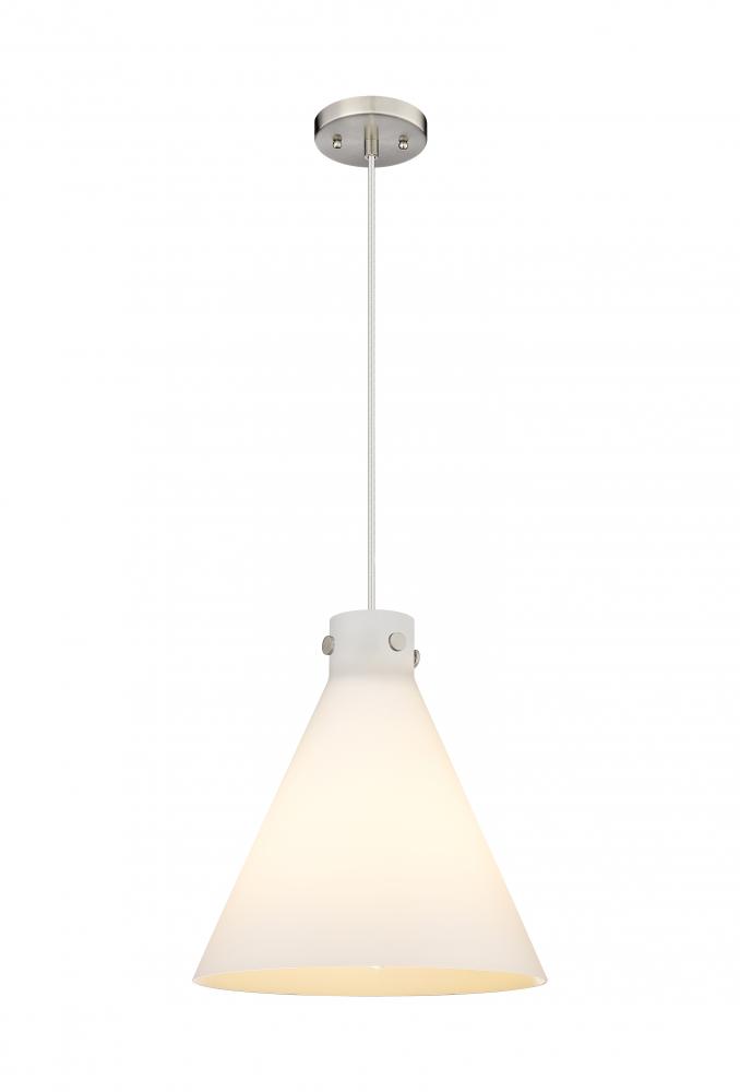 Newton Cone - 1 Light - 16 inch - Satin Nickel - Cord hung - Pendant