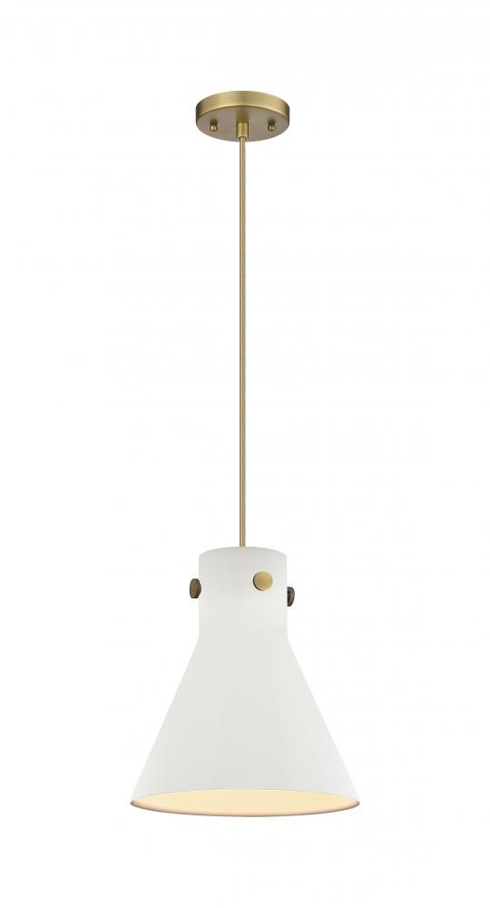 Newton Cone - 1 Light - 10 inch - Matte Black - Cord hung - Pendant