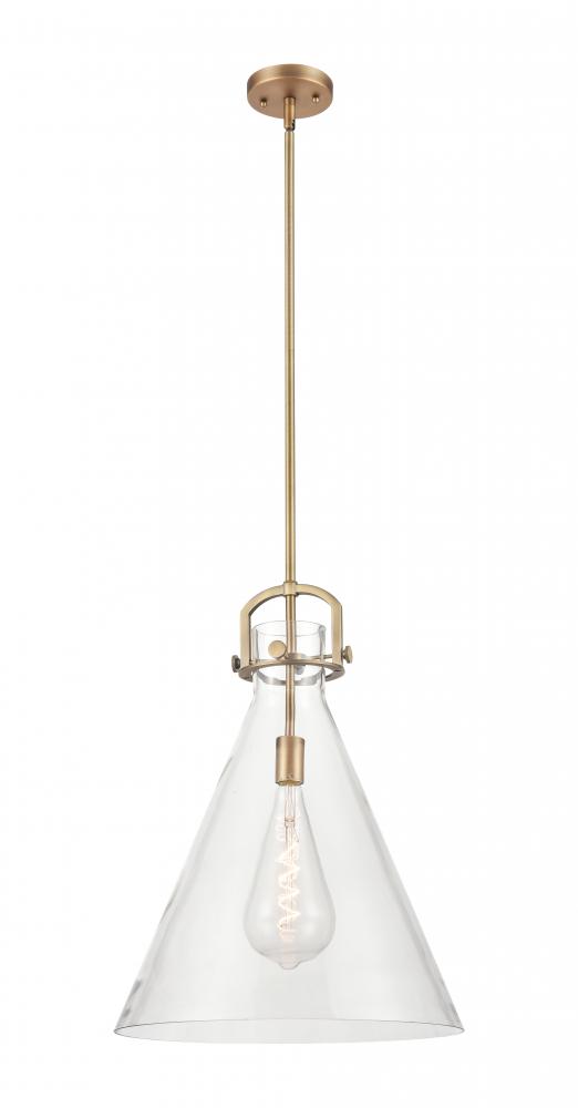 Newton Cone - 1 Light - 18 inch - Satin Nickel - Pendant