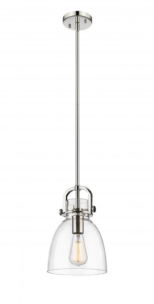 Newton Bell - 1 Light - 8 inch - Polished Nickel - Mini Pendant