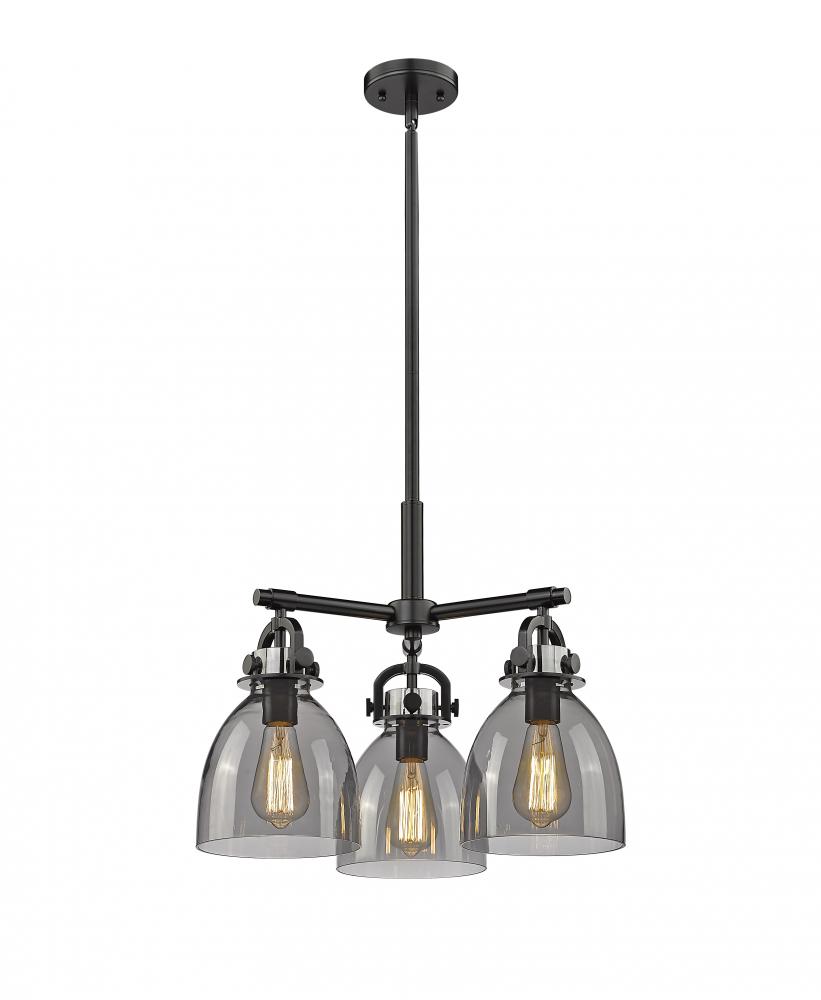 Newton Bell - 3 Light - 21 inch - Matte Black - Pendant