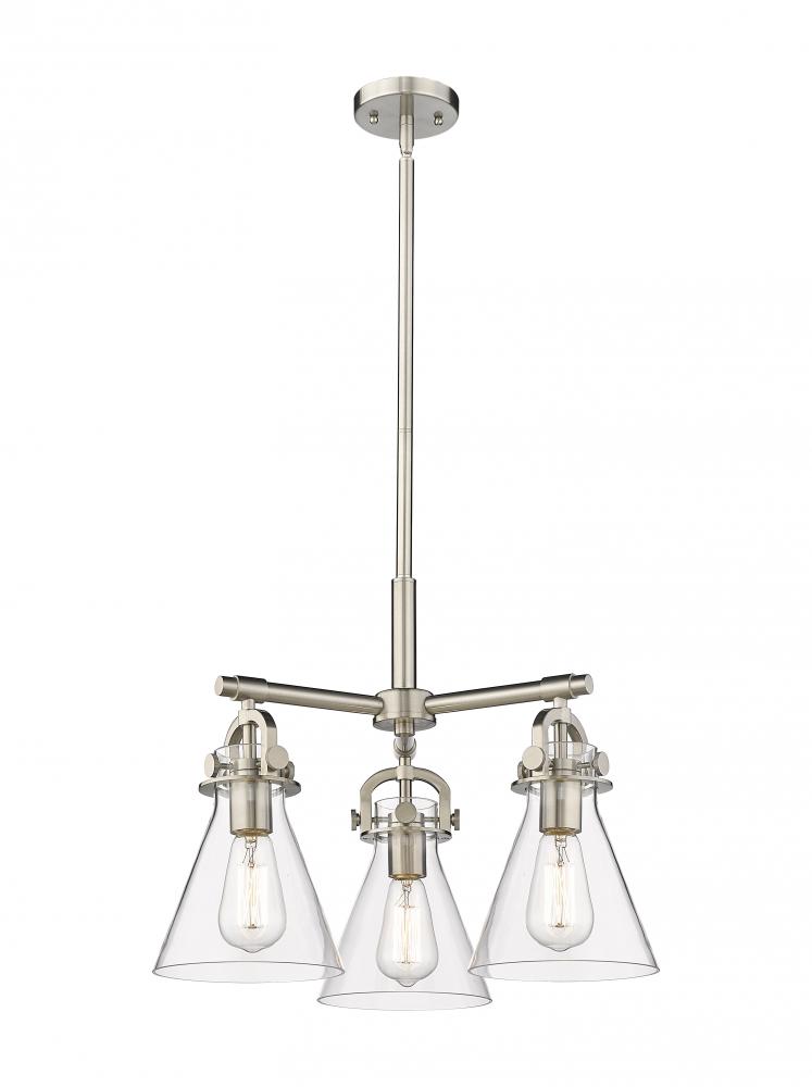 Newton Cone - 3 Light - 21 inch - Satin Nickel - Pendant