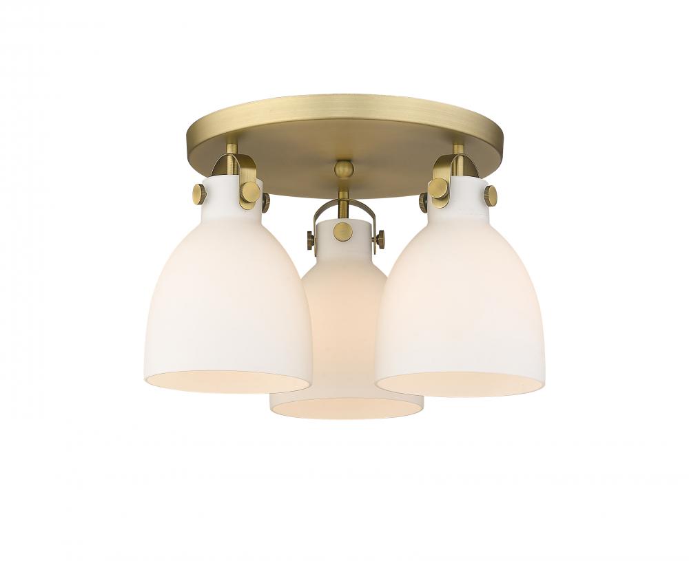 Newton Bell Brushed Brass Flush Mount