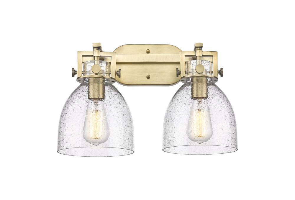 Newton Bell - 2 Light - 17 inch - Brushed Brass - Bath Vanity Light