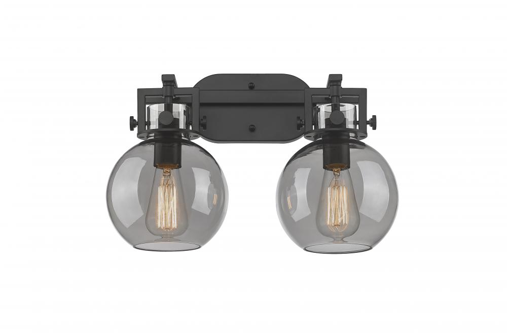 Newton Sphere - 2 Light - 17 inch - Matte Black - Bath Vanity Light