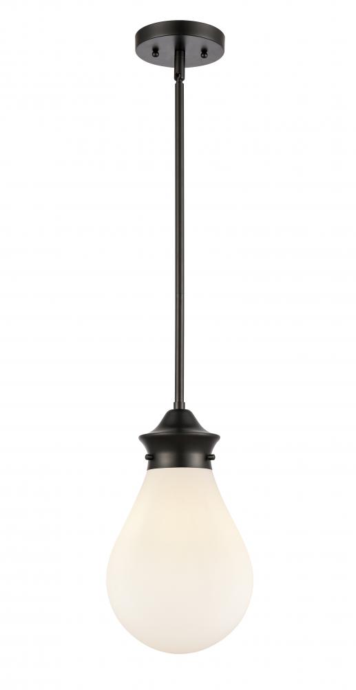 Genesis - 1 Light - 8 inch - Matte Black - Cord hung - Mini Pendant