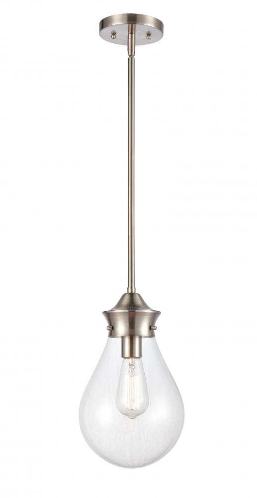 Genesis - 1 Light - 8 inch - Satin Nickel - Cord hung - Mini Pendant