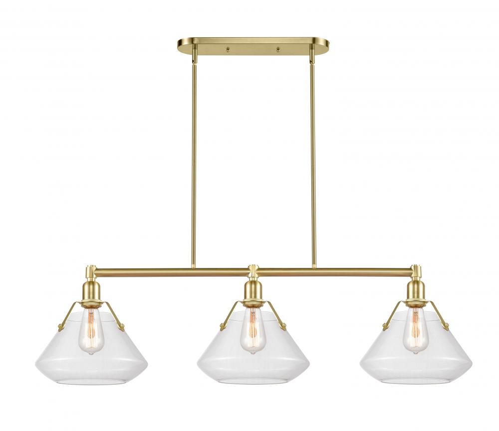 Luna - 3 Light - 42 inch - Satin Brass - Cord hung - Island Light