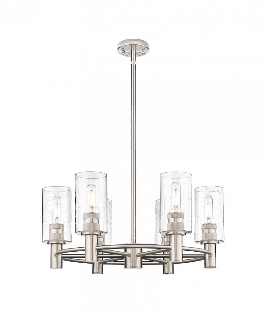 Crown Point - 6 Light - 24 inch - Satin Nickel - Chandelier