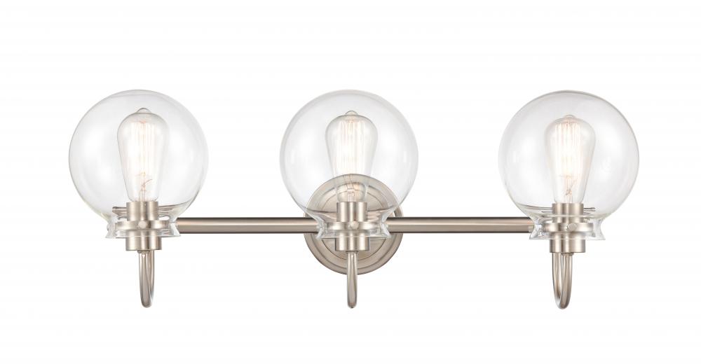 Olivia - 3 Light - 27 inch - Satin Nickel - Bath Vanity Light